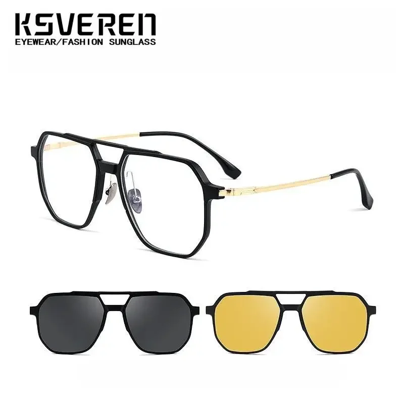 Men Polarized Fashion Eyeglasses Comfortable Vintage Reading Glasses Magnet Eyewear Luxury Prescription Glasses Frame