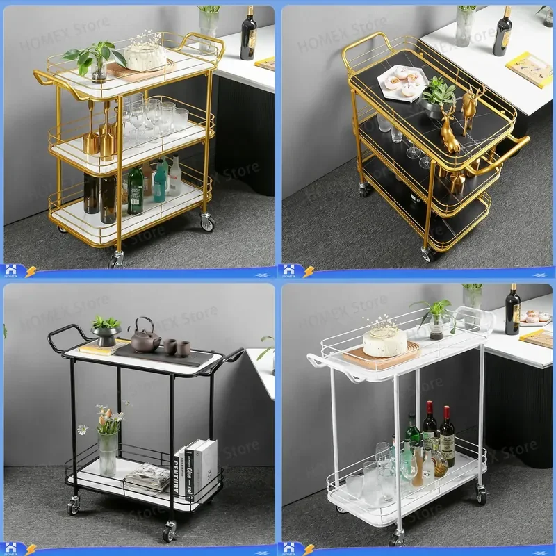 Multi Purpose Service Trolley Hotel Restaurant Bar KTV Cake Cart Mobile Serving Tray for Club 4S Shop Showroom Chess Room