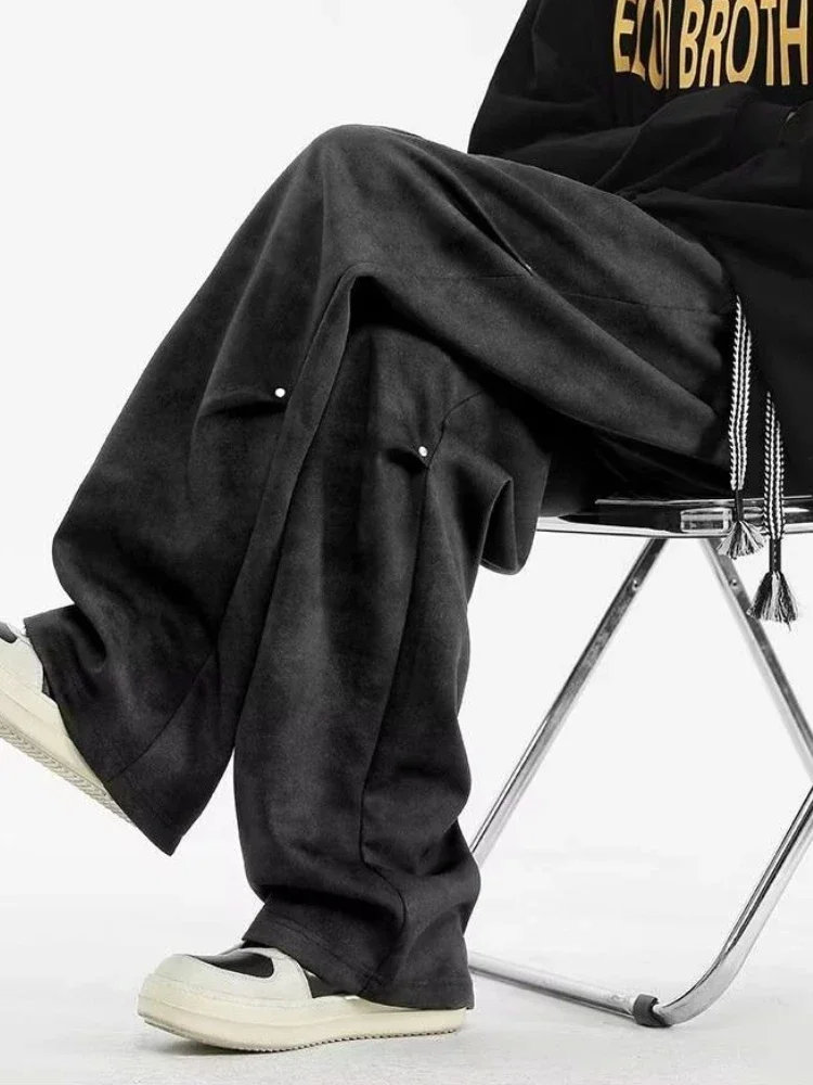 

Wide Trousers for Men Big Size Sale Classic Spandex Original Clothing Long Korean Style Fashion 2025 Y2k Trend Casual Pants Man