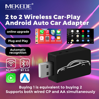 MEKEDE 2 TO 2  Wireless Carplay Adapter Android Auto Smart USB Dongle Plug and Play For Havel Kia Volvo Audi MG VW Hyundai Jeep