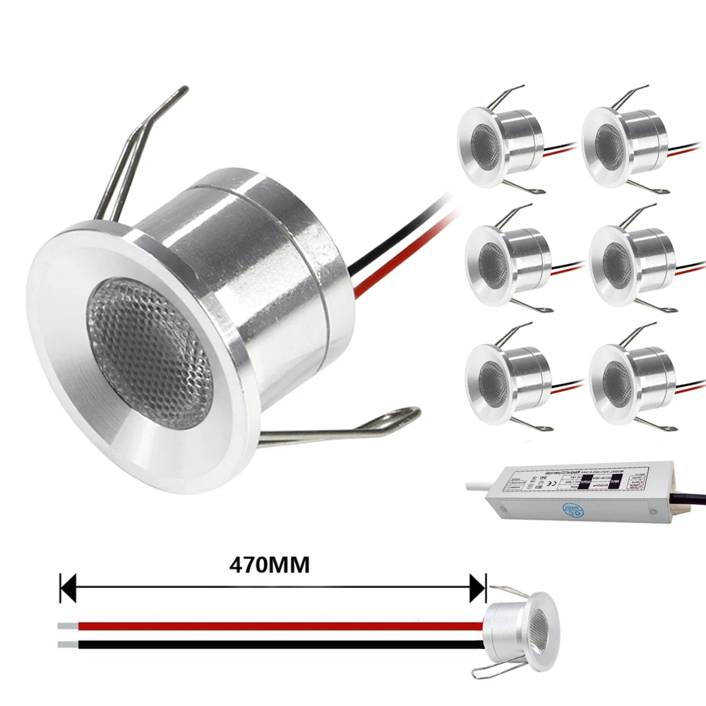 Mini LED Spot Light Downlight 2W Downlight ze sterownikiem Wewnętrzny reflektor do szafki sufitowej Prezentacja Loft Schody Dekoracje schodowe