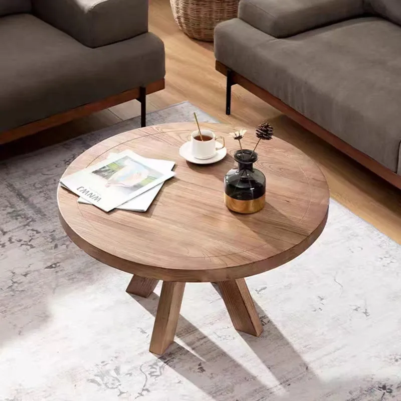 Modern Minimalist Coffee Table Round Wood Diner Room Modern Centre Table Tea Side Mesa De Centro Sala De Estar Hotel Furniture