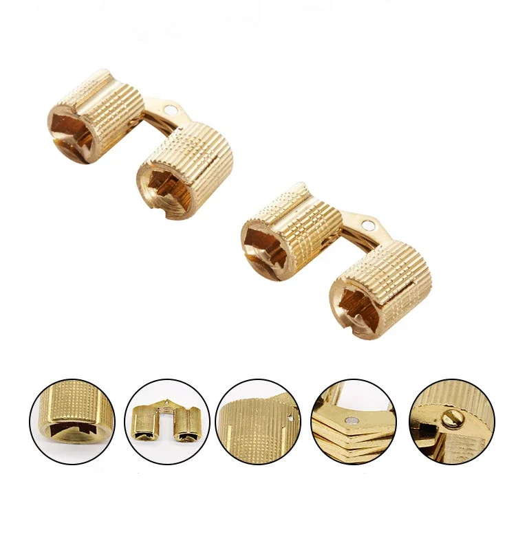 2pcs 8-18mm Hidden Barrel Hinges for Jewelry Box / Invisible Doors / Cabinets with 180 Degree Opening Angle,Furniture Hinges