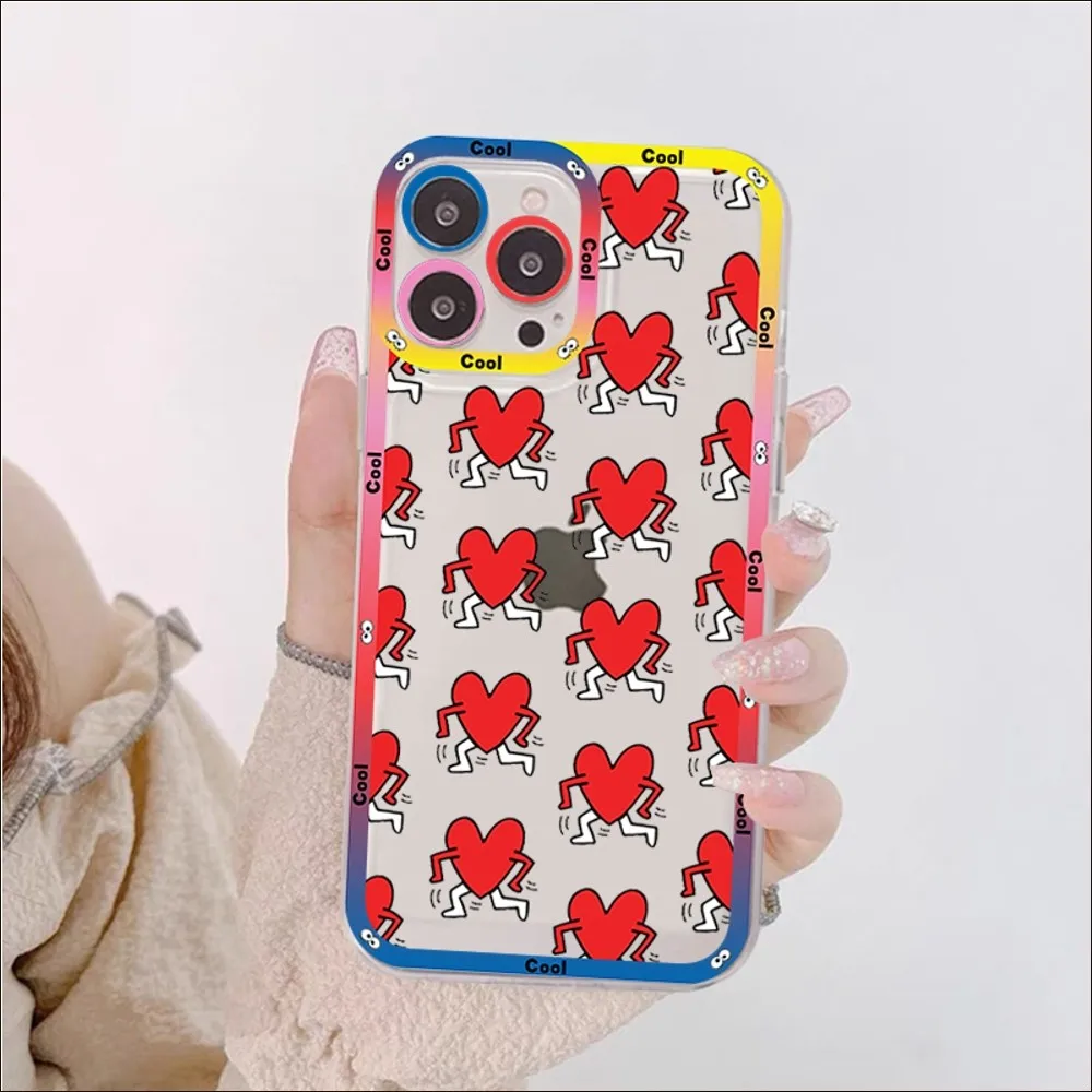 Graffiti K-Keith Art Abstract Phone Case For IPhone 11 12 13 14 Mini Pro Max XR X XS TPU Clear Case For 8 7 6 Plus SE 2020