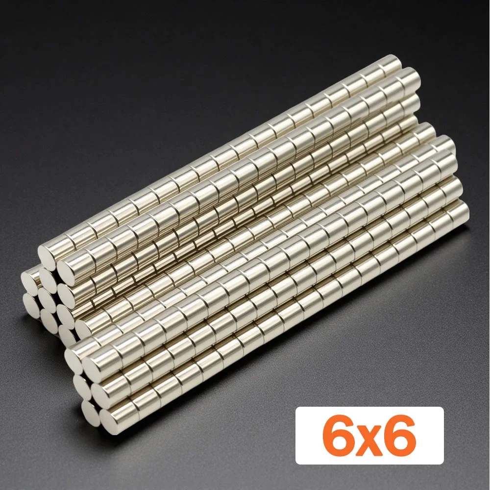NdFeB Alloy Neodymium Magnet Disc 6x6mm Strong Suction Anti Rust For DIY Craft Home Storage Office Use Hardware