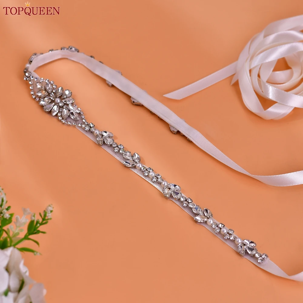 Topqueen Trouwjurk Sjerp Vrouwen Riemen Strass Applique Bruids Decoratieve Riem Bruidsmeisje Diamanten Riem Sprankelende Riem S09