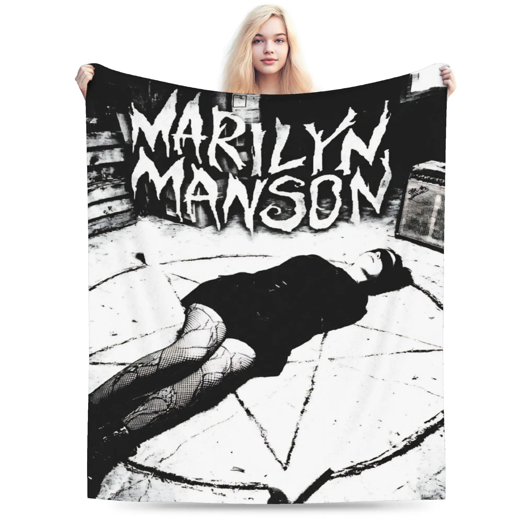 Marilyns Mansons Blankets Flannel  Relax Super Soft Throw Blankets for Home Bedspreads