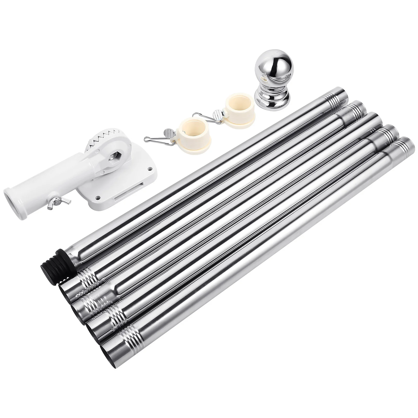 

Stainless Steel Flagpole Kit Truck Holder Alloy Outdoor Adjustable Rod Porch Yard