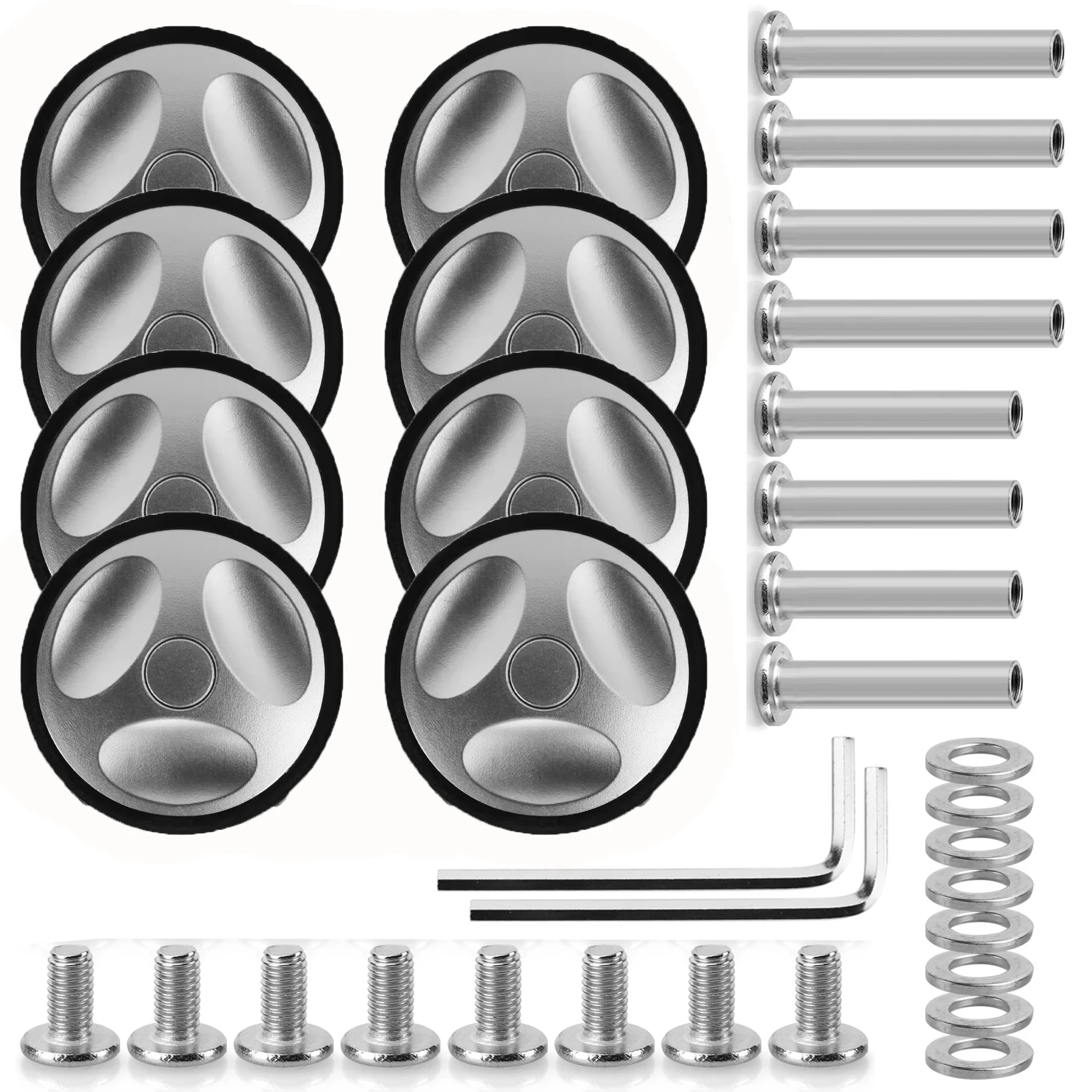 

GUGULUZA 8 шт. серебристые сменные колеса для багажа, колесо для дорожного чемодана с винтом, 55 мм, ролики для багажа, запасные части для колесиков на тележке