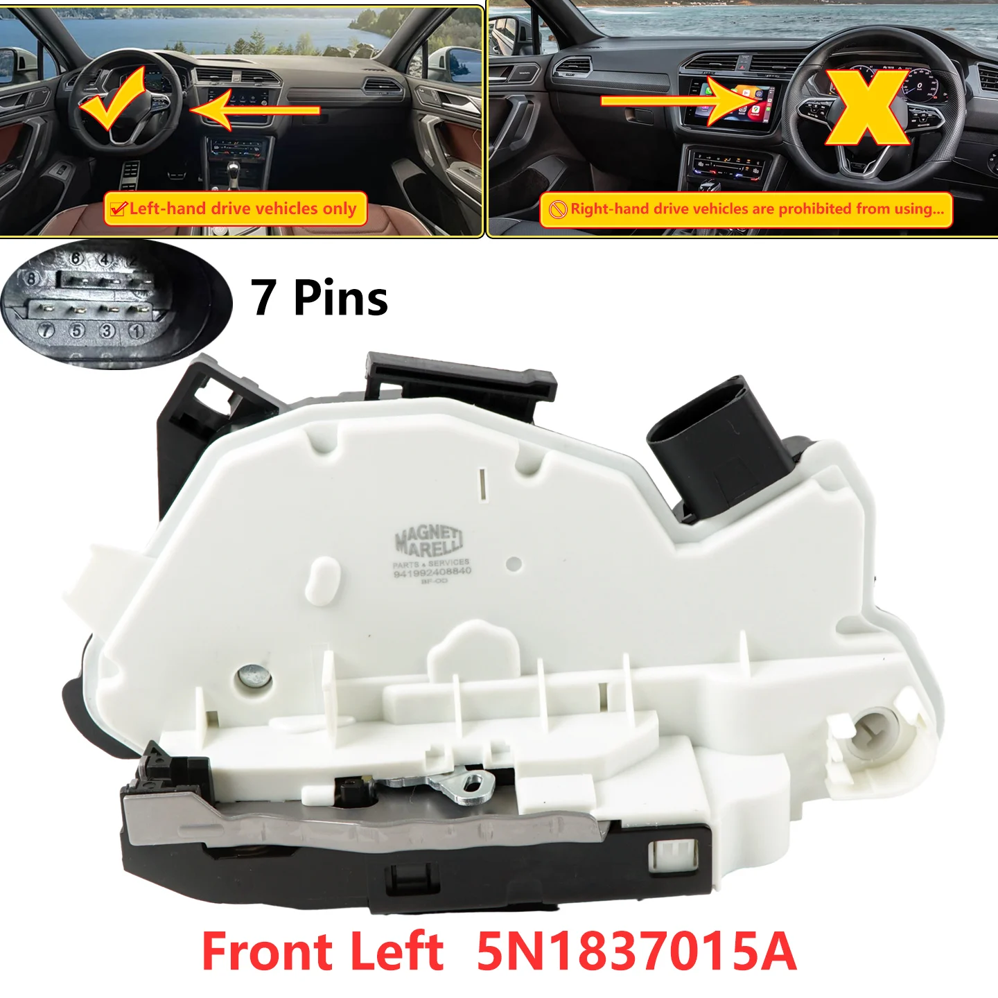 1 Stück 5N1837015A 5N1837016A Hochwertiger Türschlossantrieb für VW Amarok Scirocco Passat CC Tiguan für Skoda Superb Fabia Ibiza – Detail 2
