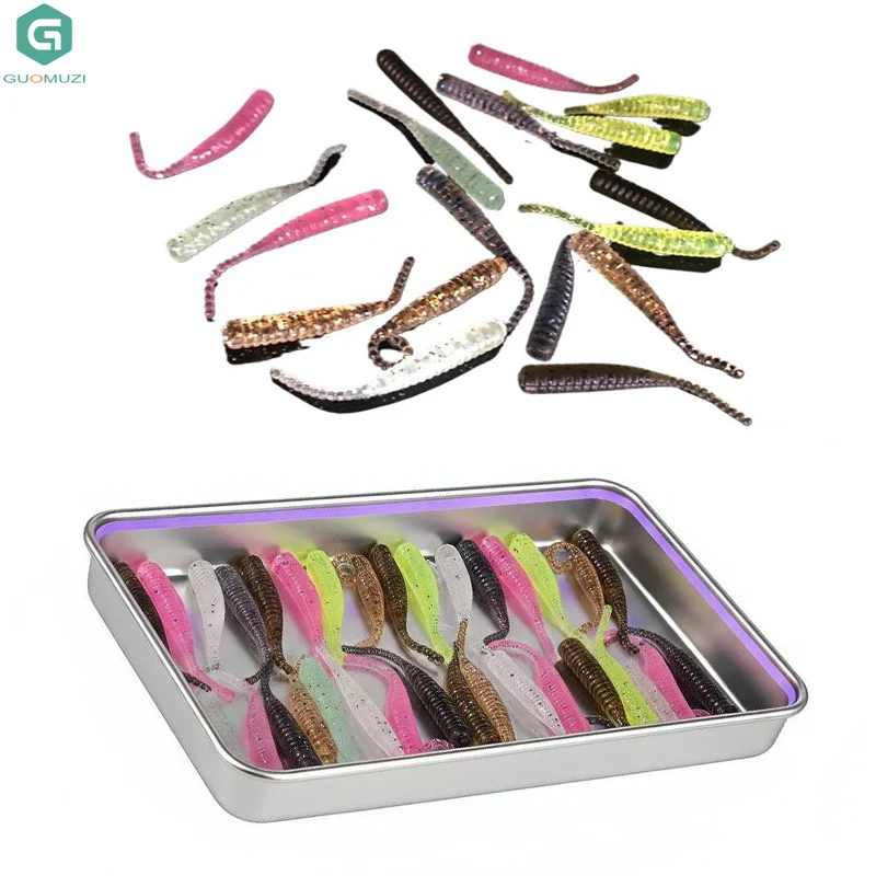 10 PCS Soft PVC  Wobblers Mini Fishing Soft Lures Rubber Soft Baits 3.5cm 0.3g Soft Worm Artificial Baits Bass PVC Fish