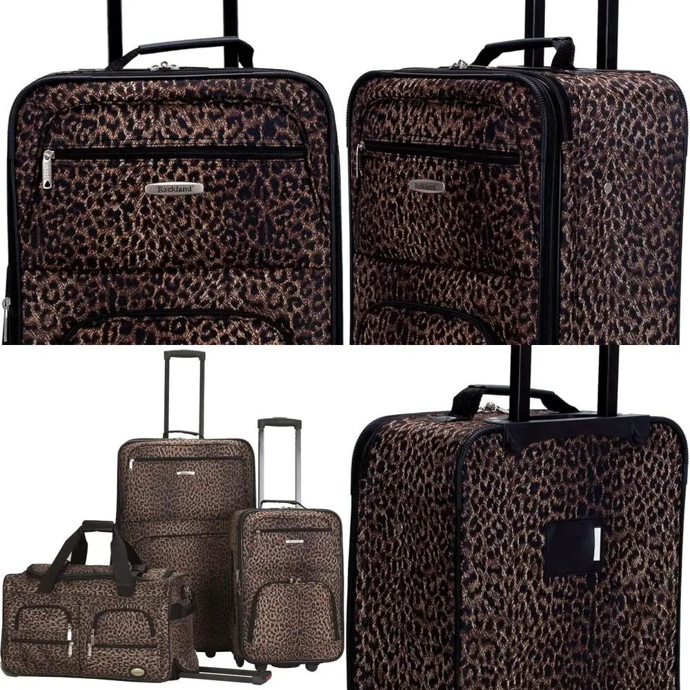 

Расширяемый набор чемоданов из трех предметов с леопардовым принтом и телескопической ручкой, колесами, 20/22/28 дюймов