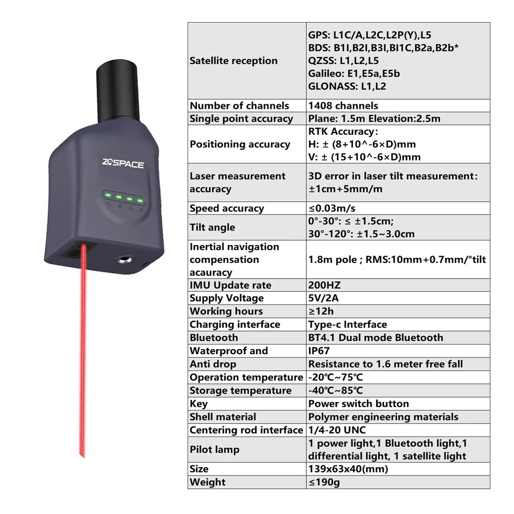 HL3 Handheld Laser RTK GNSS Receiver Support  High-Performance,Pocket-sized GNSS RTK GPS Network For LandSurvey,with IMU,OEM ODM