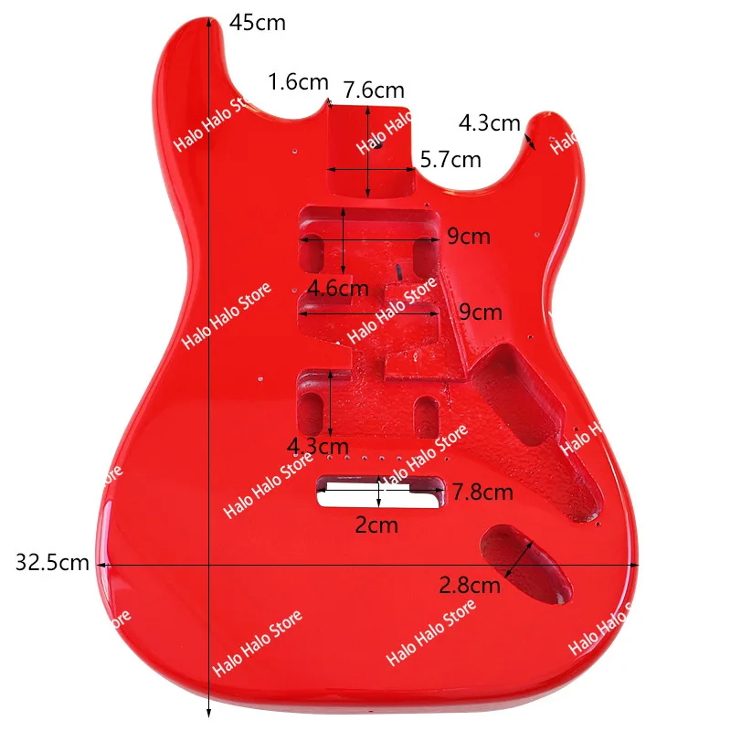 Red poplar bright electric guitar body, electric guitar DIY musical instrument accessories, professional electric guitar