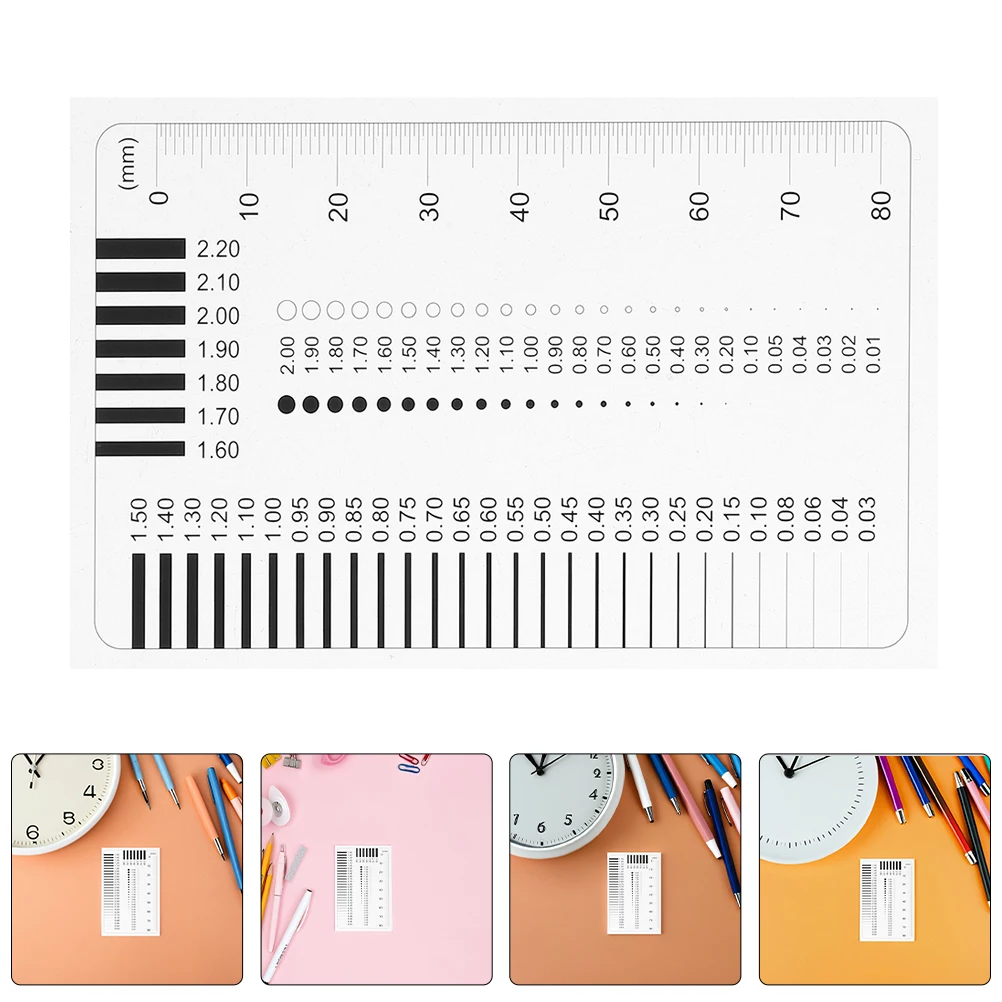 

4pcs Precision Measurement Tools High Accuracy Transparent Ruler Diameter Line Width White Defect Detection Chart Gauge Profile
