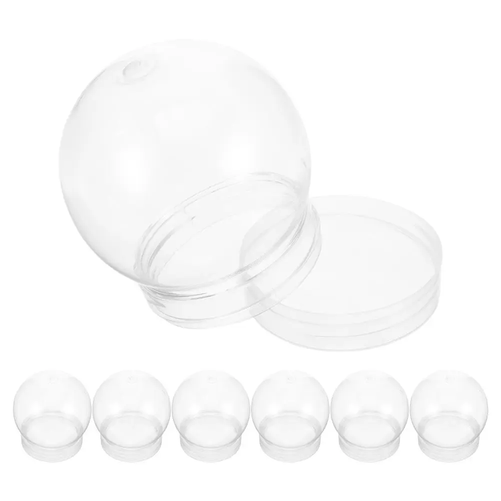 

Набор из 7 прозрачных пластиковых снежных шаров (4 дюйма) с завинчивающейся крышкой, многоразовые, для поделок, вставок для фотографий, праздников, Рождества