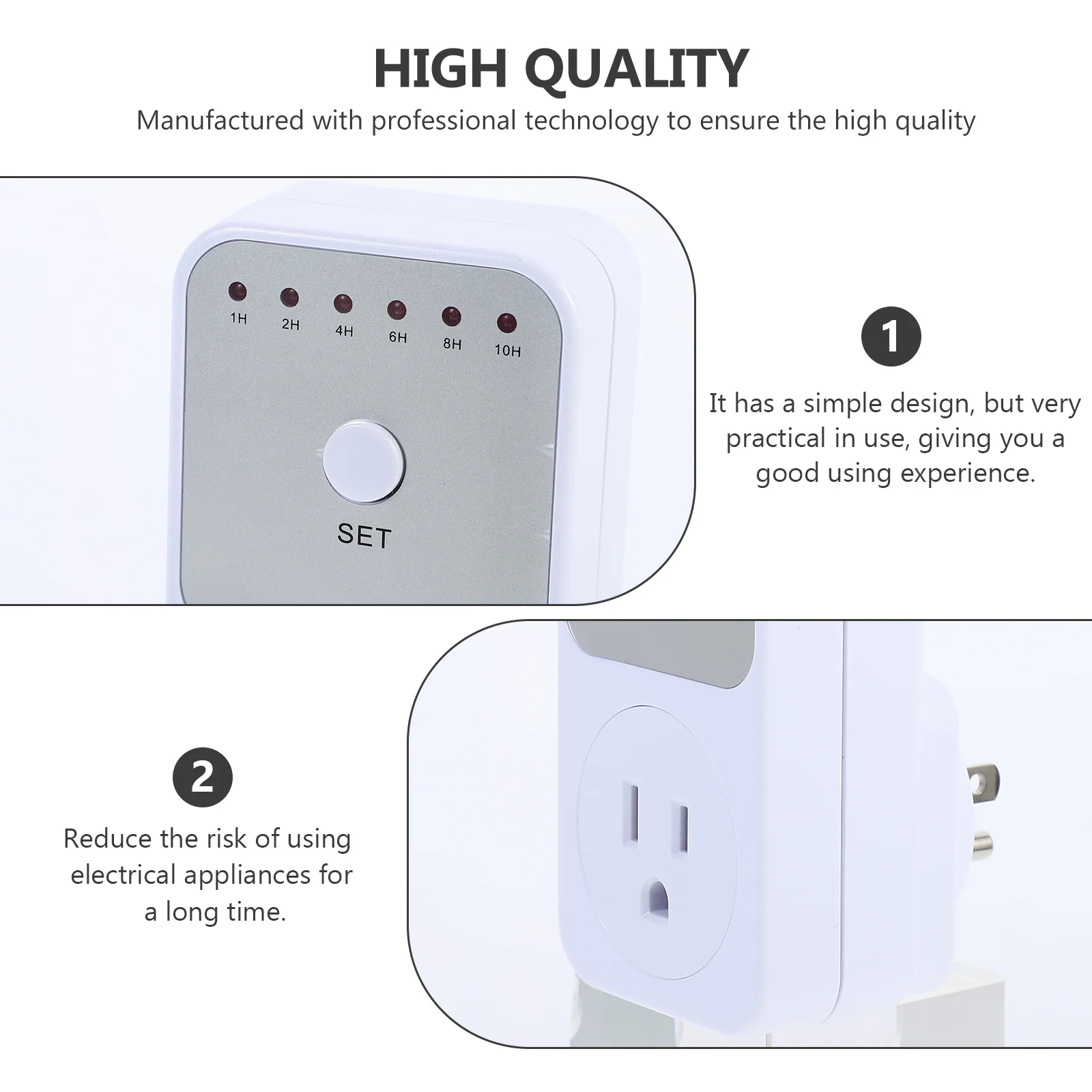 

1-10 Hour Adjustable Countdown Timer Outlet with Mechanical Plug-in Socket for Indoor Electrical Appliances Auto Shut Off Safety