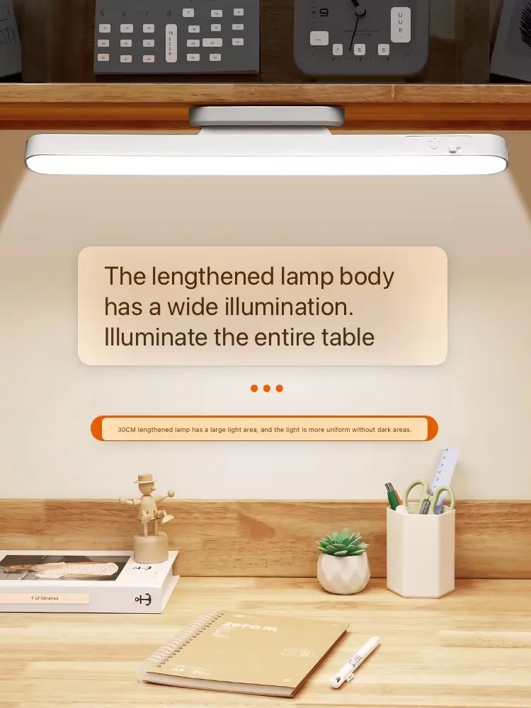 LED Desk Lamp Magnetic Hanging Night Light USB Rechargeable Table Lamp 3 Colors Reading Light For Cabinet Closet Wardrobe