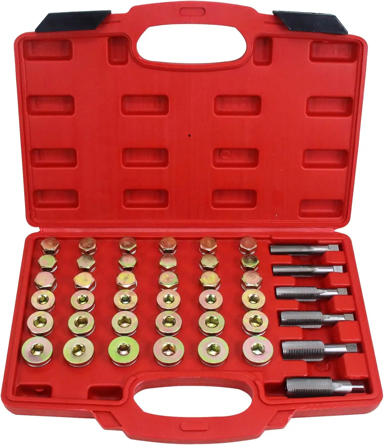 

114 шт., пробка сливного картера масляного поддона, набор инструментов для ремонта резьбы, сливная пробка с чехлом для переноски