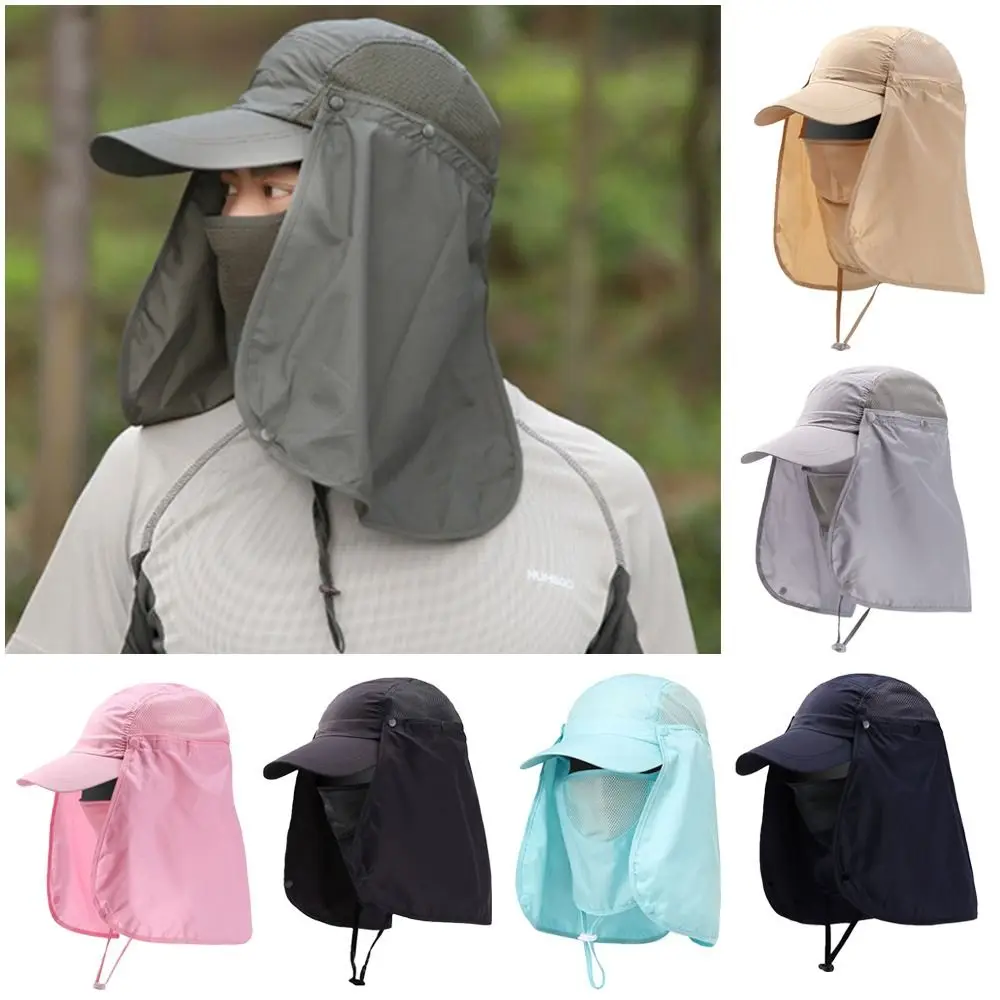Atmungsaktiver, verstellbarer Angel-Sonnenhut mit Nackenschutz, Baseballkappe für den Sommer, Outdoor-Fischerhut