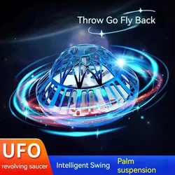 New Trends Toys 2024 UFO Mini Drone Flying Spinner Flying UFO Flying Toy Balls Boomerang Drone Hand Control Led Rotating Ball