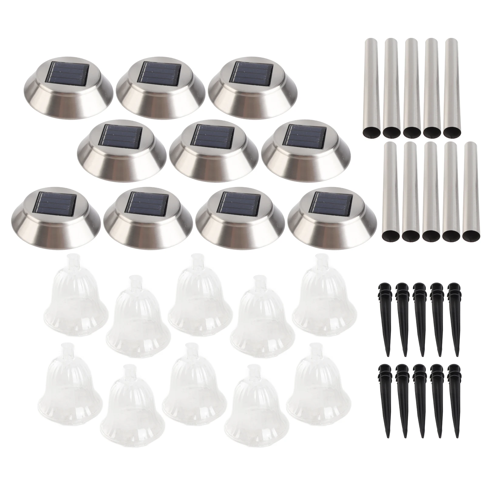 

10 Pack Solar Garden Lights Outdoor Stainless Steel LED Pathway Lamp Garden Decoration Landscape Lighting for Patio Lawn Yard