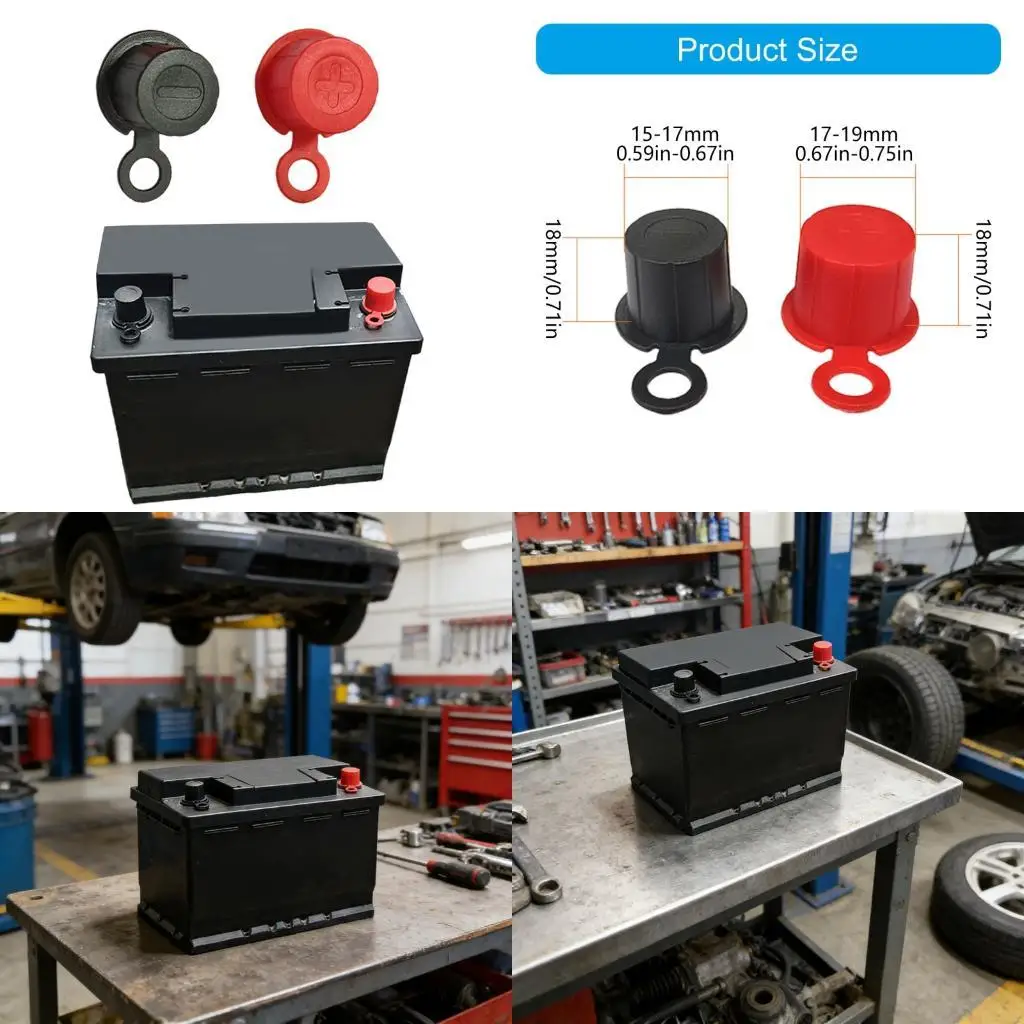Universal Battery Terminal Covers Battery Post Caps for Vehicles Easy to Install & Effectively Against Pattern New