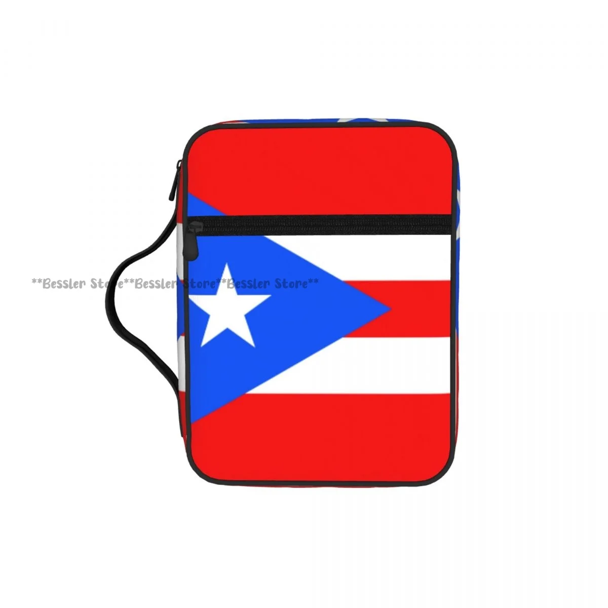 

Чехол для Библии, сумка для переноски, сумка для хранения с флагом Пуэрто-Рико, сумка для церкви с несколькими карманами и ручкой для ручки и книги