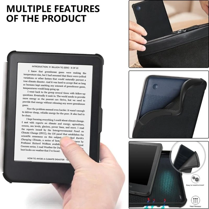 

Soft TPU Stand Case For Clara Colour N365 N367 6" Reader Easy Clips On Cover,Slimly Cover Full Coverage Silicone Case Skin