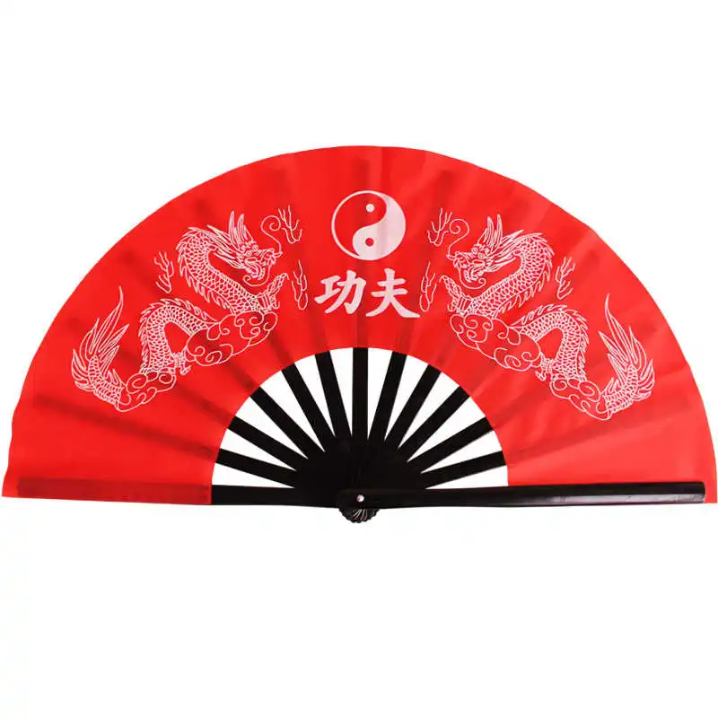 Right Hand Tai Chi Fan Bamboo Kung Fu Folding Fan for Martial Arts Training Morning Exercise