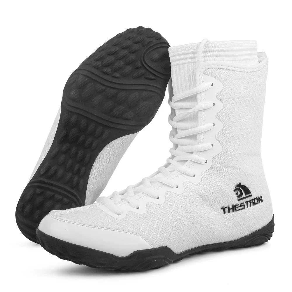 Plus Size Unisex High-top Boxing/Wrestling Shoes - Breathable, Lightweight, Ankle Protection, Ideal for Weightlifting, Squats