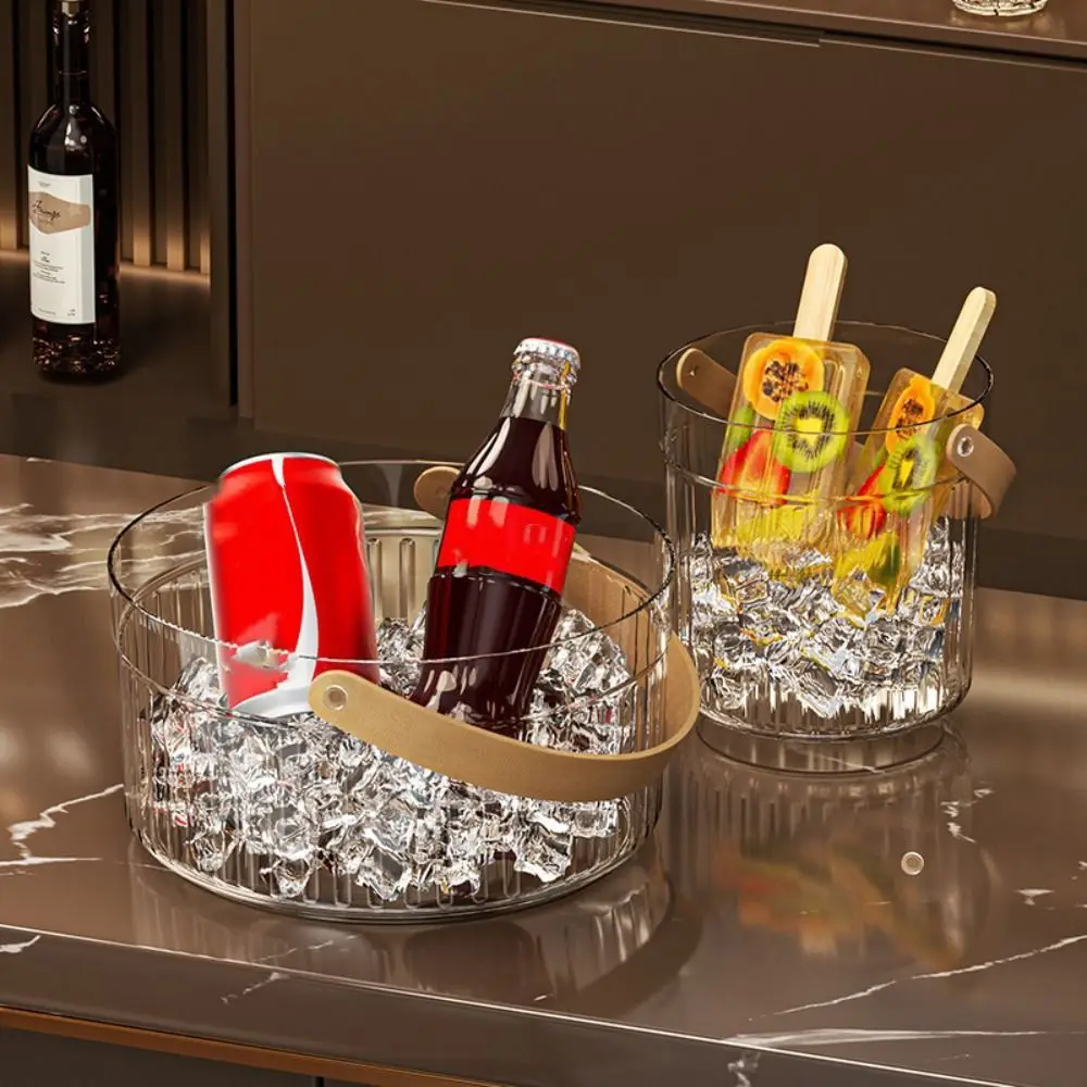 

Durable Plastic Ice Bucket Portable Hand-held Storage Basket Large Capacity Drinks Cooling Container Fruit