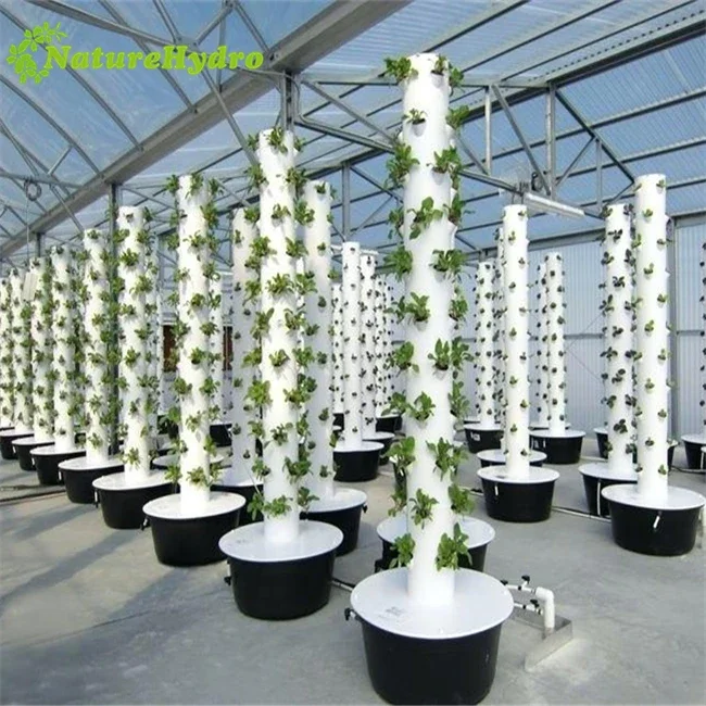 Greenhouse hanging vertical aeroponic hydroponic planting tower garden system