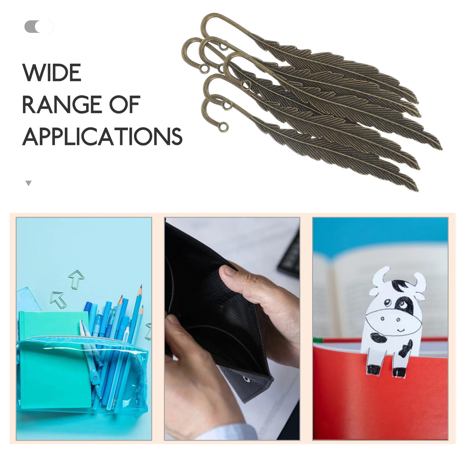 

6Pcs Retro Metal Bookmark Reading Markers Vintage Page Holder Book Decoration Bookmarks Metal Bookmark