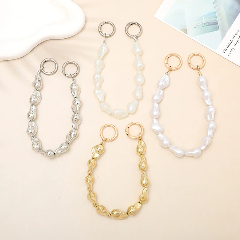 Bag Chain Irregular Imitate Pearl Parts Bag Accessories For DIY Handmade Phone Case Chain Detachable Geometric Handbag Straps