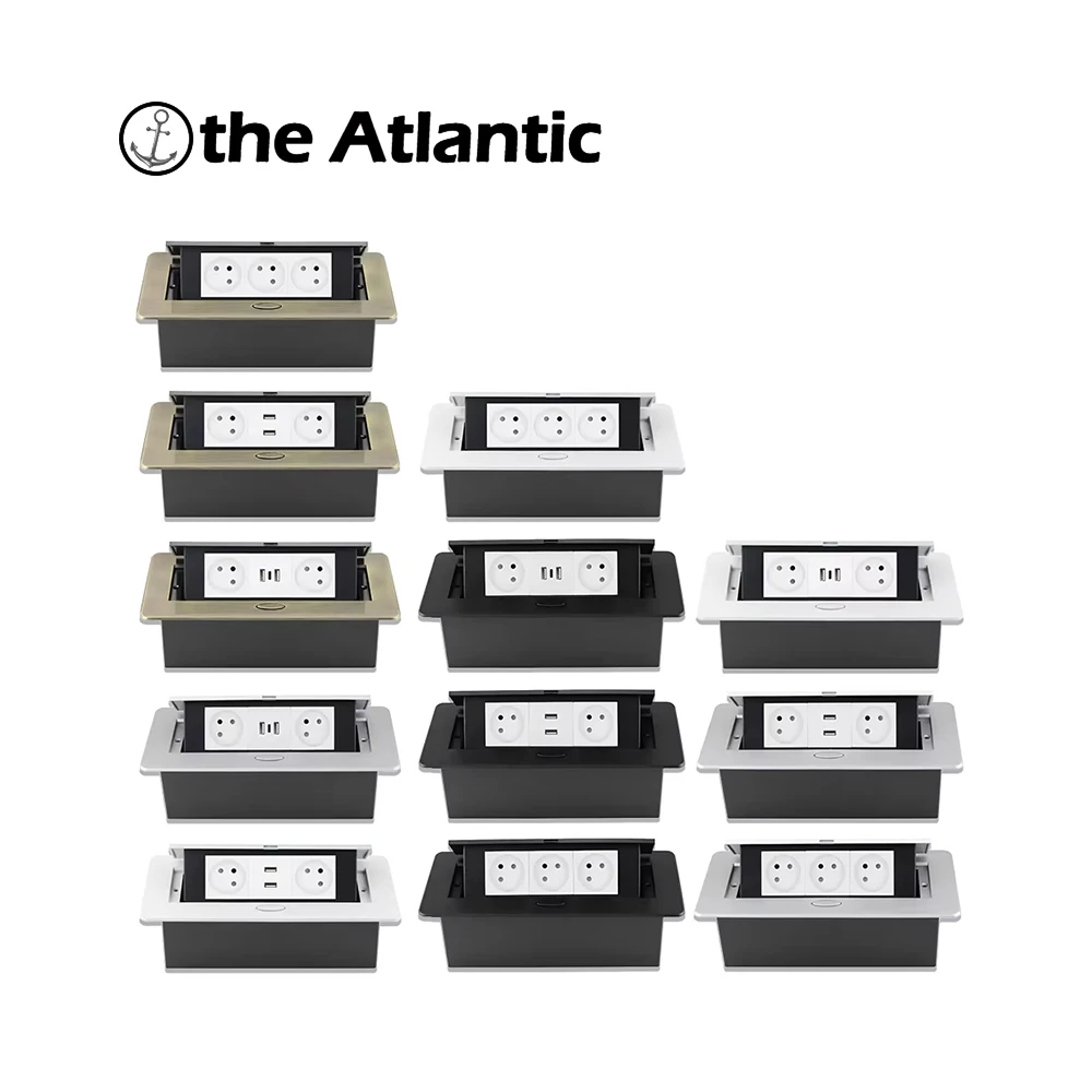 

Настольная розетка, двойная скрытая многофункциональная розетка USB Type-C, настольная всплывающая розетка с медленным усилением, подходит для домашних конференц-залов