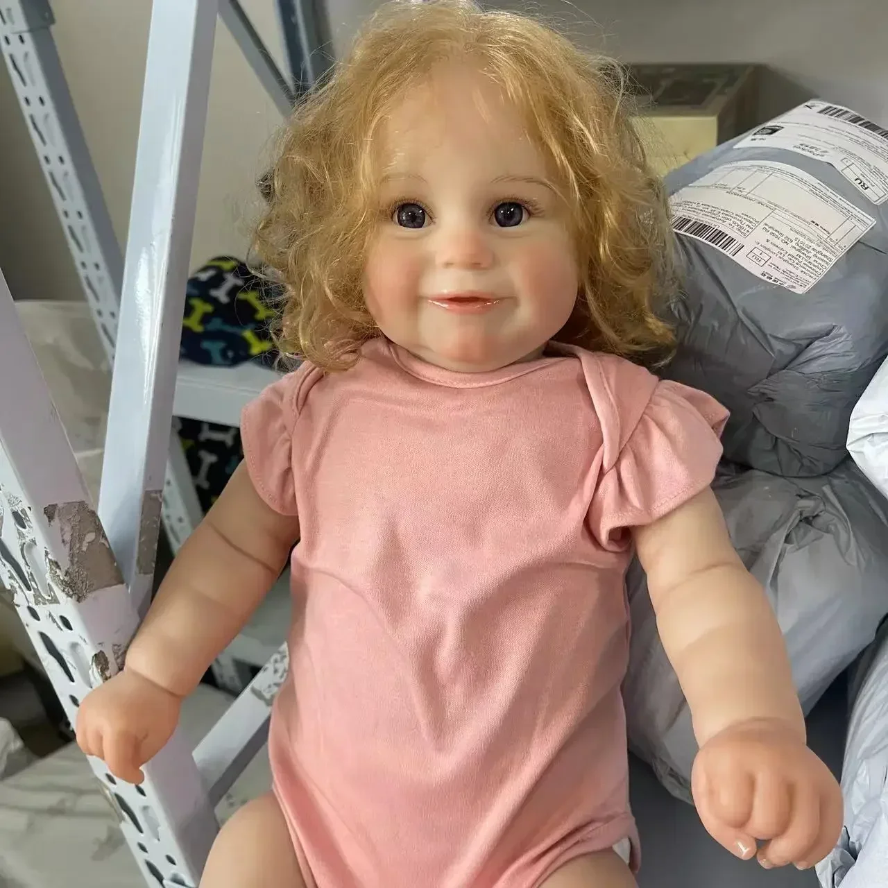 45CM/60CM Two Size Reborn Baby Dolls Popular Maddie Handmade Lifelike Baby Girls Rooted Long Hair Hand-painted Doll Toys