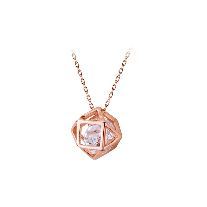 Modian New Sale Geometric Clear 5A CZ Sparkling Charm Necklaces Pendant For Women Real 925 Sterling Silver Irregular Jewelry