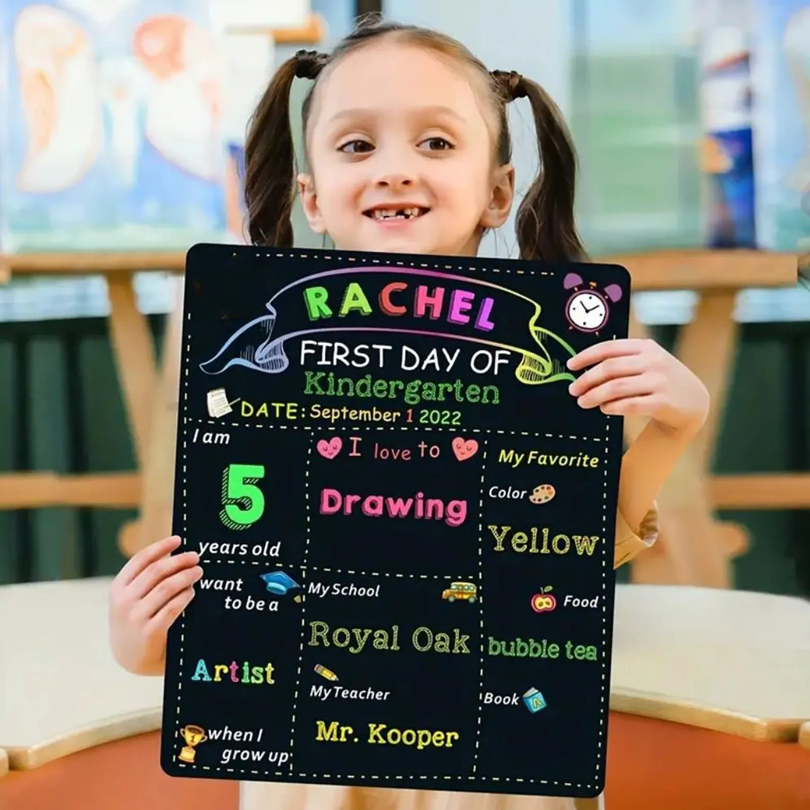 School Day Sign Of Chalkboards Board First Small Last Chalkboard Student Blackboard Message And 1st Back To Chalk Craft Photo