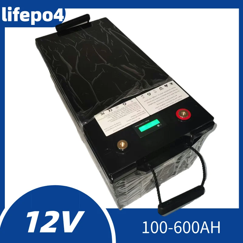 lifepo4 12v 600ah 500ah 300ah 200ah 100ah bateria de fosfato de ferro de lítio embutido bms 8000 ciclo para carrinho de golfe so