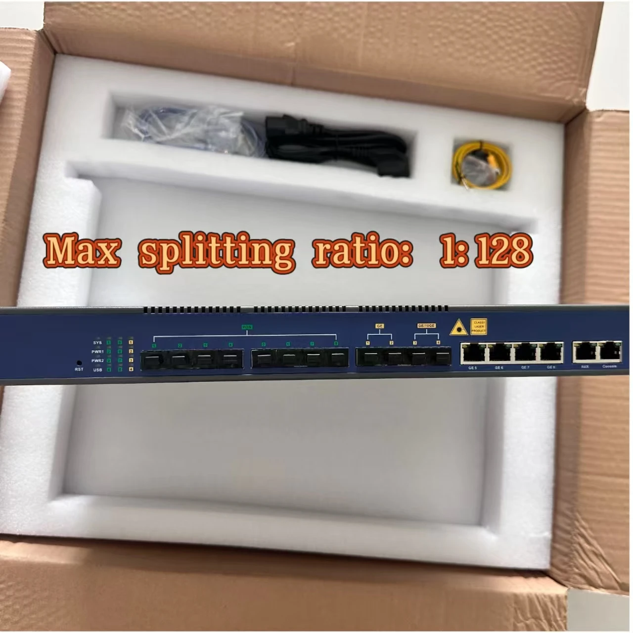 high quality VSOL GPON OLT 8ports with SFP modules uplink compatibleMax splitting ratio1:128 ONU ONT 10Gsupports WEB management
