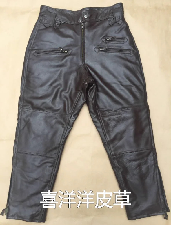 Pantalon d'équitation en cuir PU pour homme, Vintage, printemps