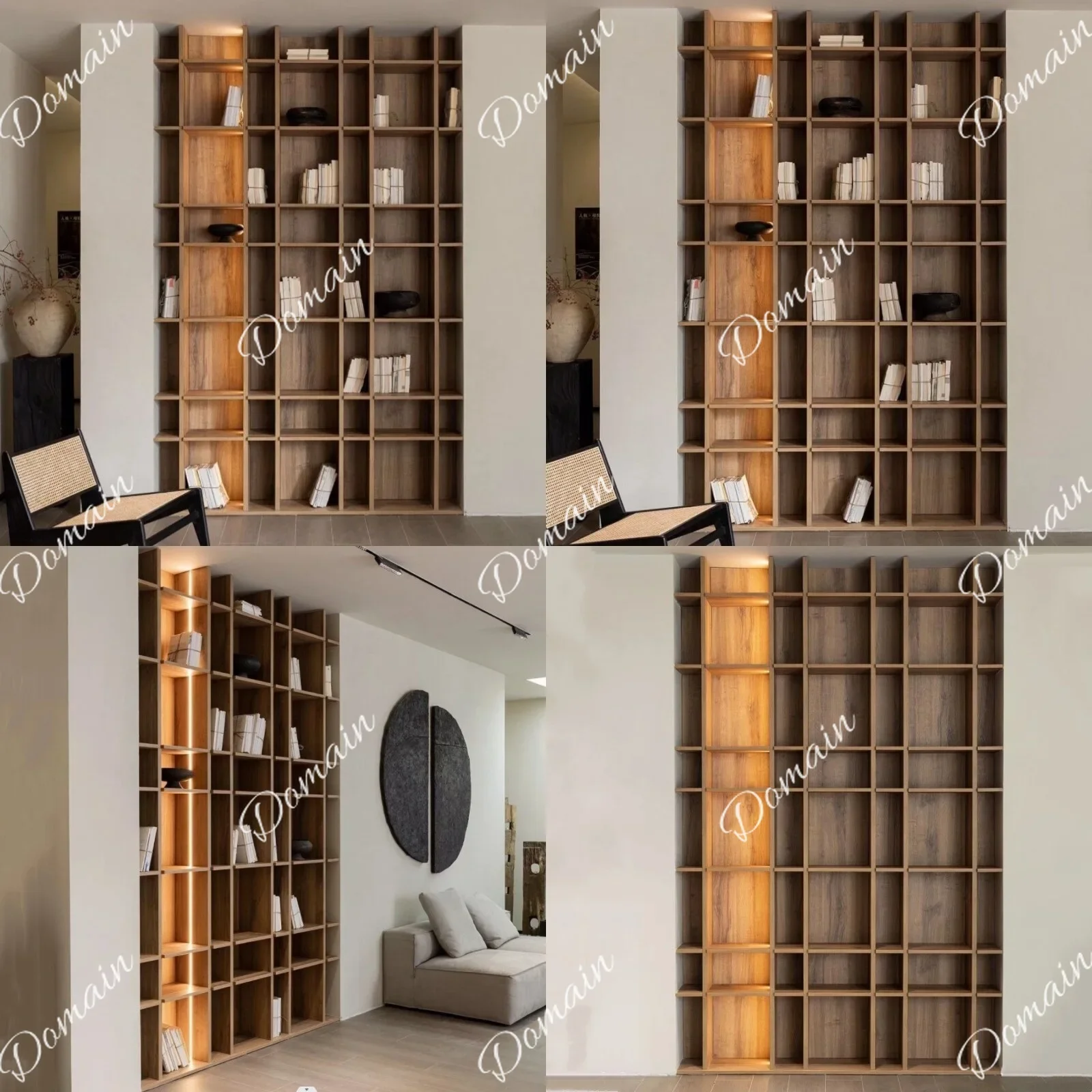 UY Nordic Painted Bookshelf Storage Shelf Display Rack Solid Wood Floor Standing Modern Simple Wall Mount Cabinet H