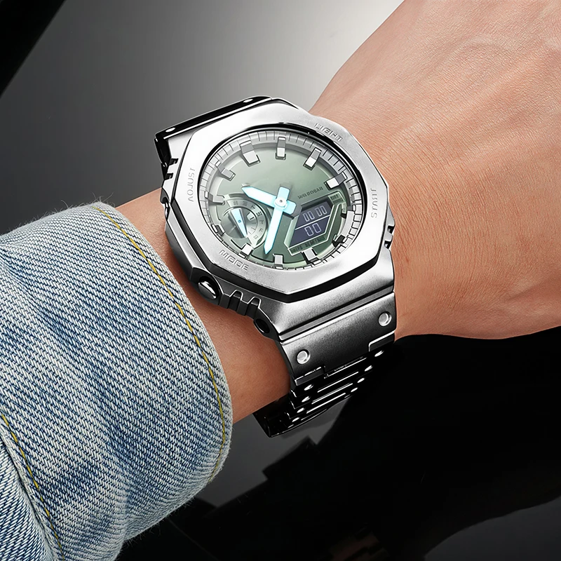 GM2100 Upgrade Steel Case& Strap Mod Kit For Casio 5611 GM-2100 GBM-2100 Modified watch band Metal bezel replace parts Accessori