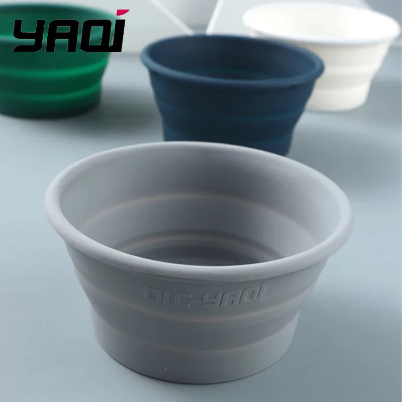 Yaqi Gray Color Collapsible Silicone Shaving Bowl For Travel