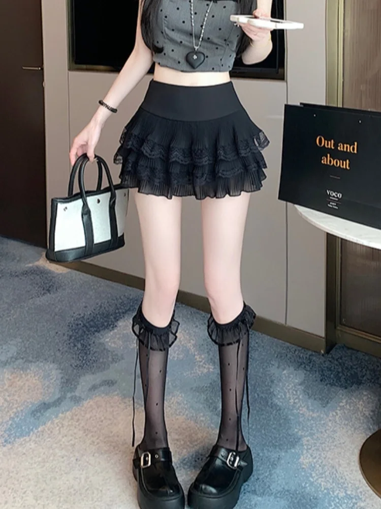 

Белая юбка Cake Sle f, женская летняя кружевная пышная юбка трапециевидной формы с высокой талией, антилегкая юбка Bells ort