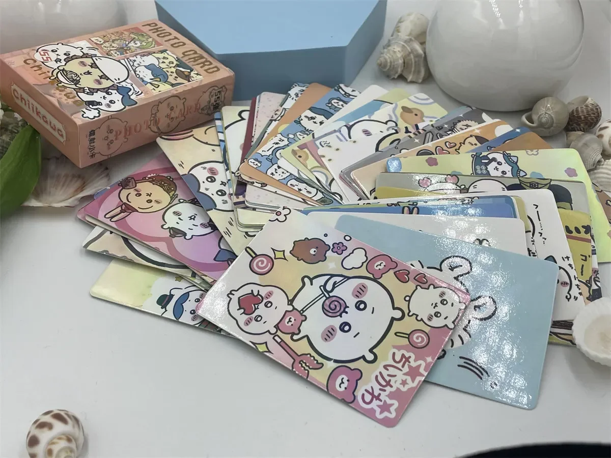 

Chiikawa Colorful Laser Card Super Cute Collection Card Decoration Hachiware Usagi Shisa Cartoon Cute Character Peripheral Gifts