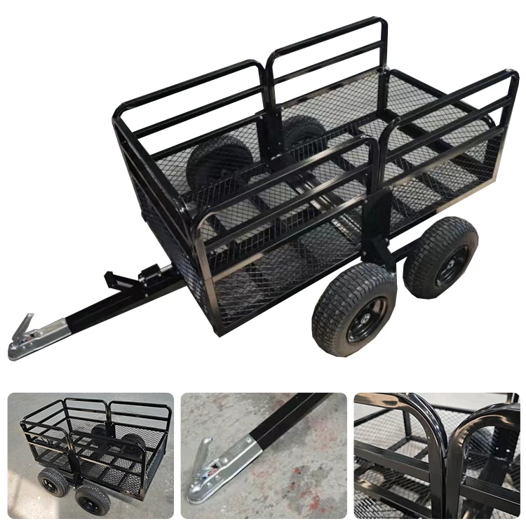 RCM Heavy Duty Dual Axle Cubic Feet ATV UTV Lawn Cart Four Wheel Trawl ATV Trailer