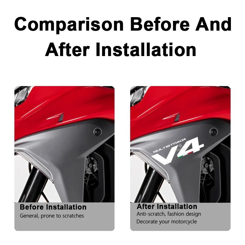 POSFIRA Motorcycle Fairing Stickers Vinyl Decals for Ducati Multistrada V4 2025-2026 Motorbike Decoration Accessories