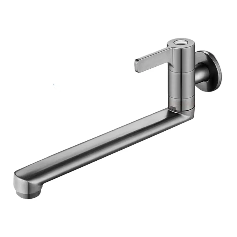 Rubinetto per acqua fredda dal design elegante per montaggio a parete con portata estesa e funzione di rotazione adatto a tutte le attività di pulizia